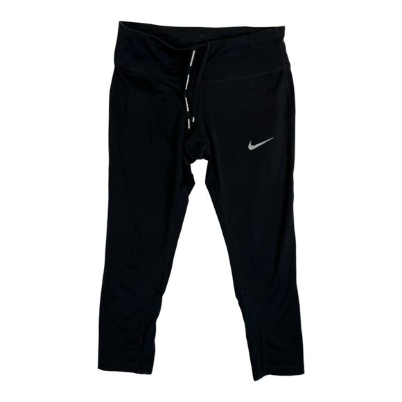Nike Women's Power Epic Run Black Tights Size Small Yoga Gym - Picture 1 of 9